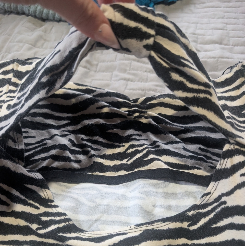 Urban Behavior Strapless Zebra Pattern Dress - Picture 5 of 7